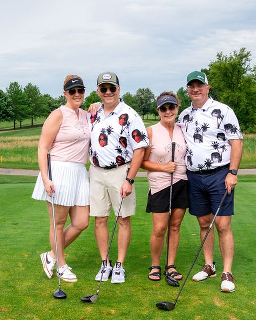 Golfers on the green at the Drive for Dreams charity golf outing supporting Morgan's Caring Connection